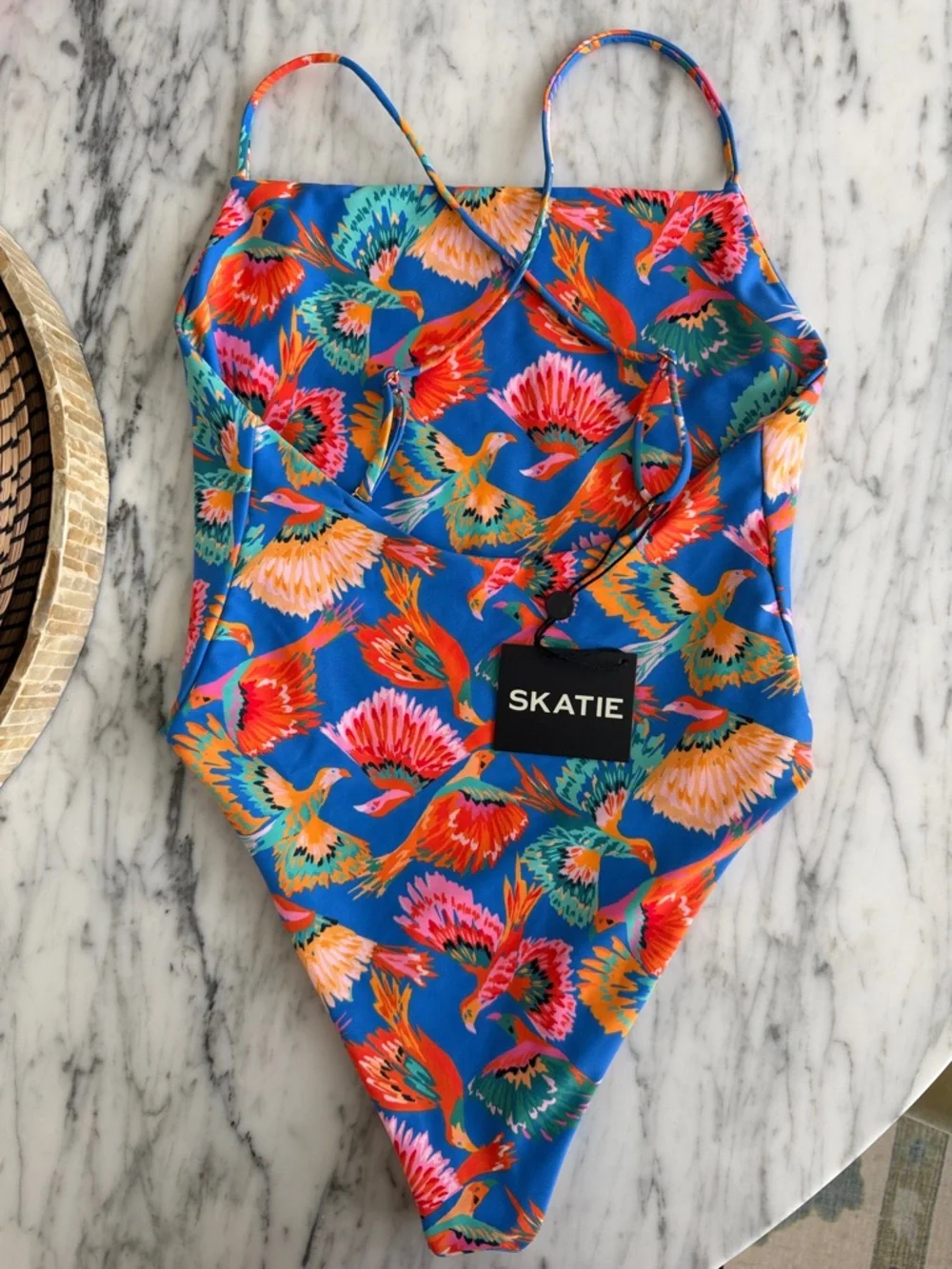 Skatie Paraiso Multicolor Floral Bird Print One-Piece Swimsuit - Picture 2 of 2
